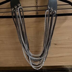 Like New! Emporio Armani Acrylic Bead and Leather Necklace